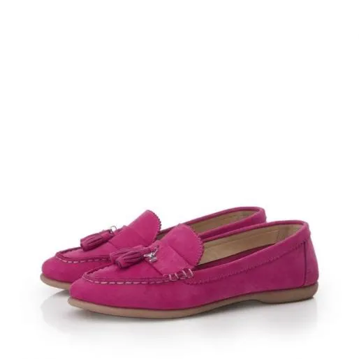 Estina Pink Nubuck Women Moda In Pelle Flat And Ballerina Shoes Estina Pink Nubuck Women Moda In Pelle Flat And Ballerina Shoes