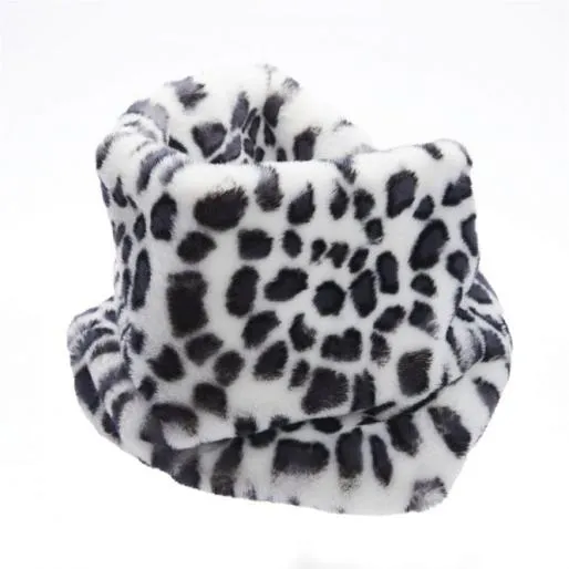 Eva Snood Grey 8211 Leopard Faux Fur Women Moda In Pelle Scarves Eva Snood Grey 8211 Leopard Faux Fur Women Moda In Pelle Scarves