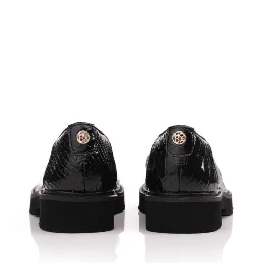 Evelyn Black Snake Print Women Moda In Pelle Brogues And Loafers Evelyn Black Snake Print Women Moda In Pelle Brogues And Loafers