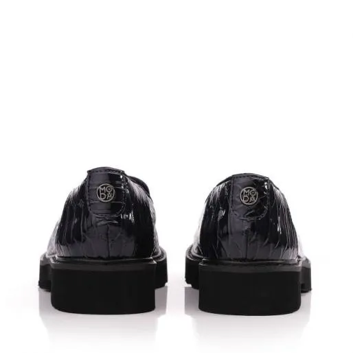 Evelyn Navy Snake Print Women Moda In Pelle Brogues And Loafers Evelyn Navy Snake Print Women Moda In Pelle Brogues And Loafers