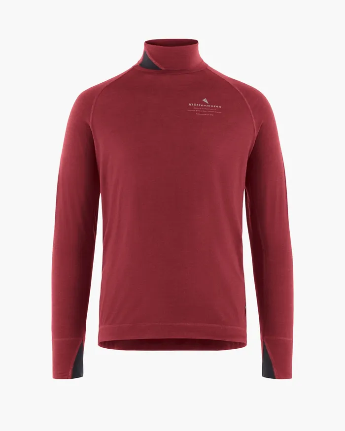 Fafne Activity Baselayer Turtleneck Dark Russet Men Klttermusen TShirts