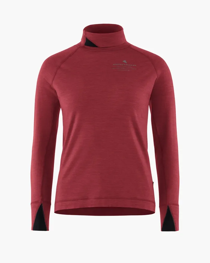 Fafne Activity Baselayer Turtleneck Dark Russet Women Klttermusen Base Layers
