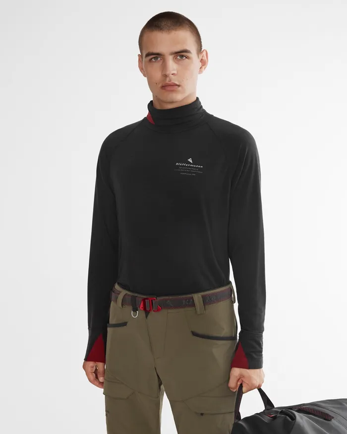 Fafne Activity Baselayer Turtleneck Raven Men Klttermusen Base Layers