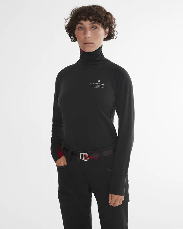 Fafne Activity Baselayer Turtleneck Raven Women Klttermusen Base Layers