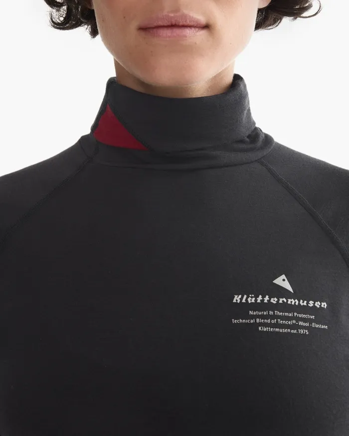 Fafne Activity Baselayer Turtleneck Raven Women Klttermusen Base Layers