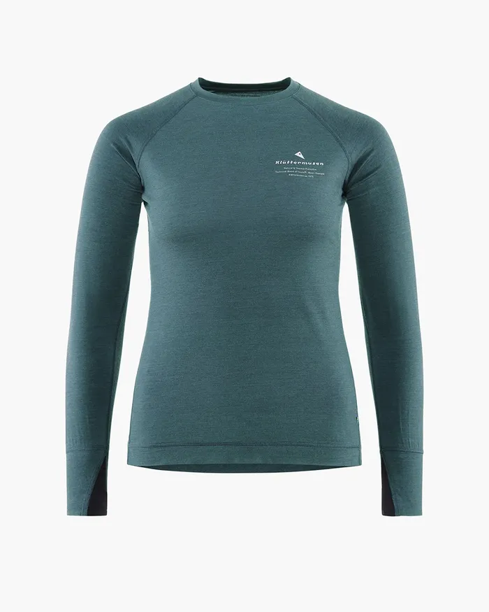 Fafne Baselayer Crewneck Dark Deep Sea Women Klttermusen Base Layers