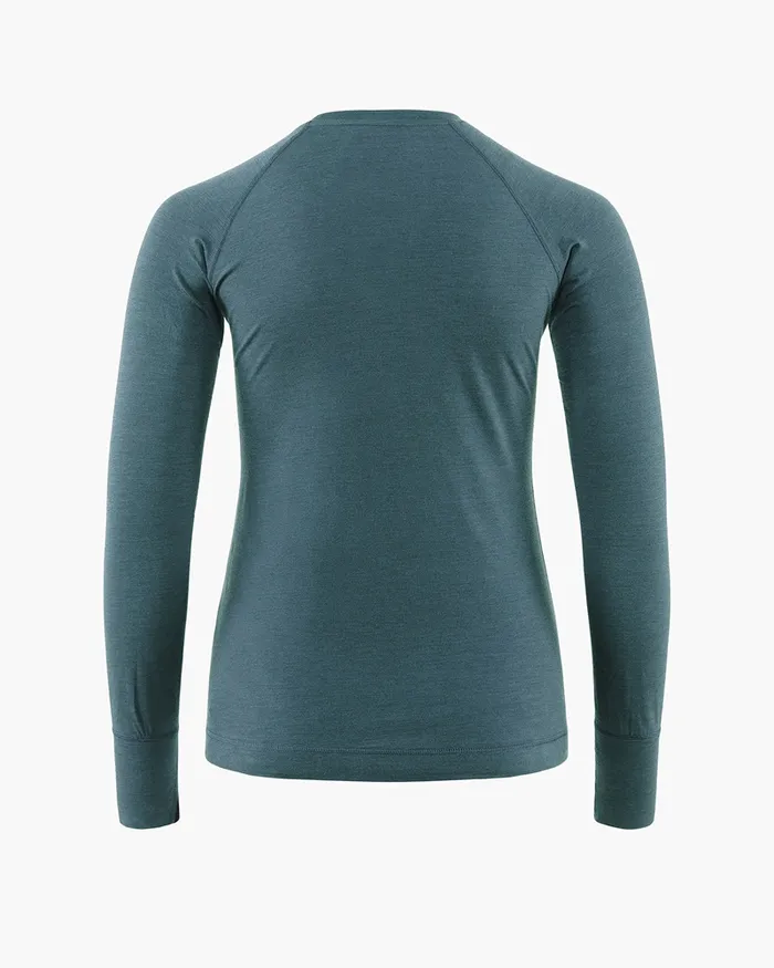 Fafne Baselayer Crewneck Dark Deep Sea Women Klttermusen Base Layers