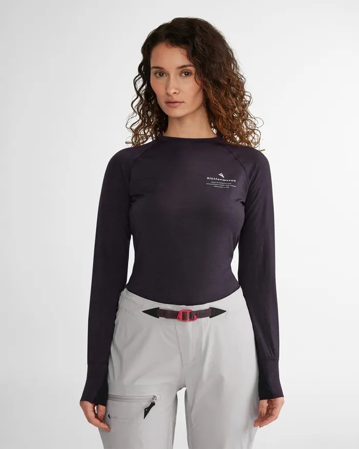 Fafne Baselayer Crewneck Dark Deep Sea Women Klttermusen Base Layers