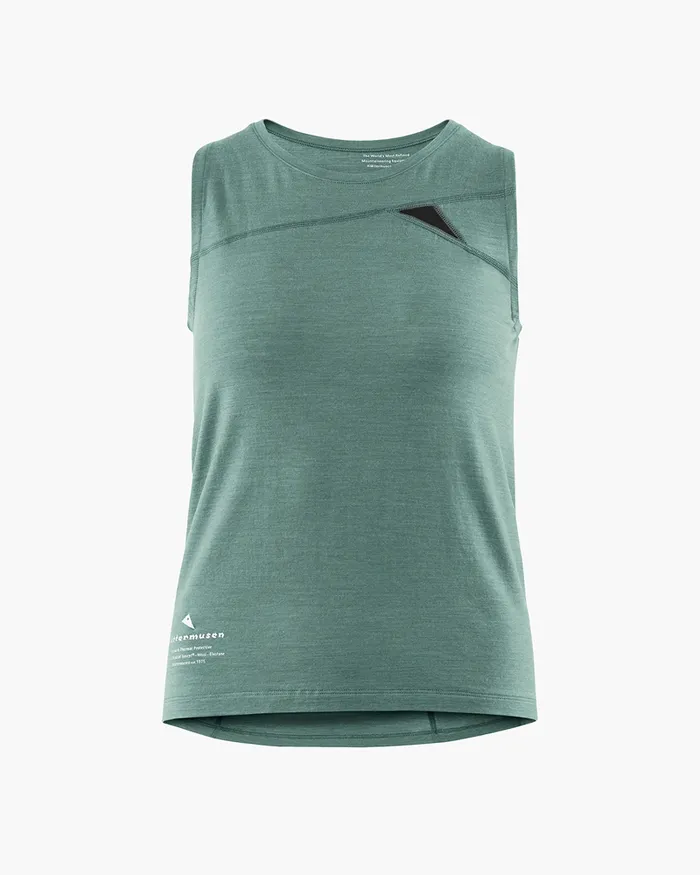 Fafne Tencel Tank Top Faded Green Women Klttermusen TShirts