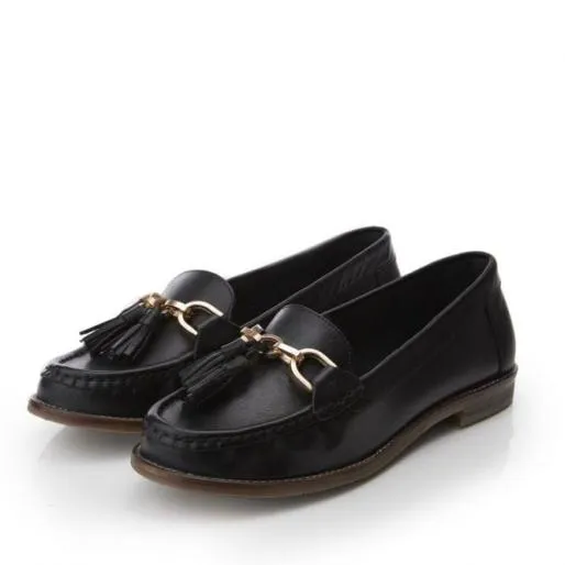 Falcheta Black Leather Women Moda In Pelle Flat And Ballerina Shoes Falcheta Black Leather Women Moda In Pelle Flat And Ballerina Shoes