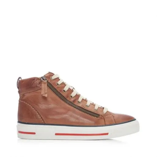 Ferozi Tan Leather Women Moda In Pelle Casual Shoes And Trainers