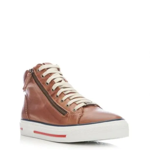 Ferozi Tan Leather Women Moda In Pelle Casual Shoes And Trainers