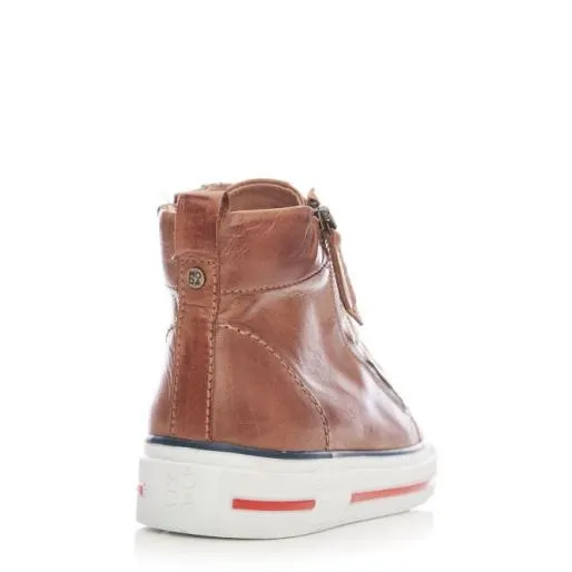 Ferozi Tan Leather Women Moda In Pelle Casual Shoes And Trainers