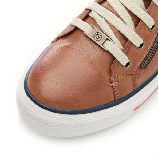 Ferozi Tan Leather Women Moda In Pelle Casual Shoes And Trainers