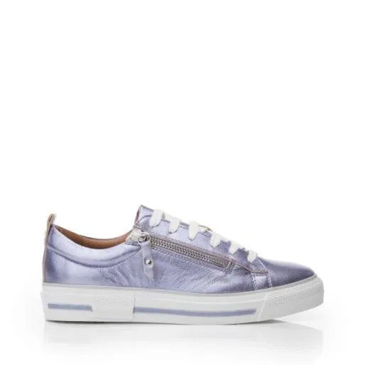 Filicia Lilac Metallic Leather Women Moda In Pelle Casual Trainers Filicia Lilac Metallic Leather Women Moda In Pelle Casual Trainers