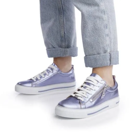 Filicia Lilac Metallic Leather Women Moda In Pelle Casual Trainers Filicia Lilac Metallic Leather Women Moda In Pelle Casual Trainers