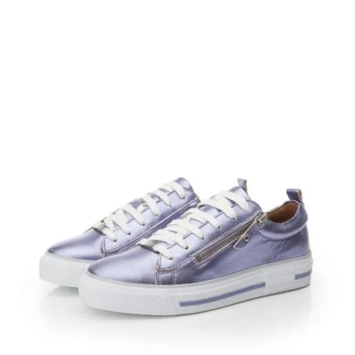 Filicia Lilac Metallic Leather Women Moda In Pelle Casual Trainers Filicia Lilac Metallic Leather Women Moda In Pelle Casual Trainers