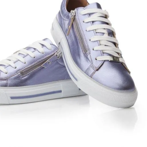 Filicia Lilac Metallic Leather Women Moda In Pelle Casual Trainers Filicia Lilac Metallic Leather Women Moda In Pelle Casual Trainers