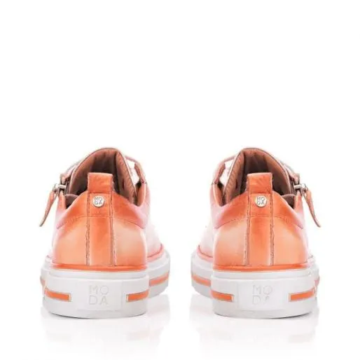 Filicia Orange Leather Women Moda In Pelle Casual Trainers