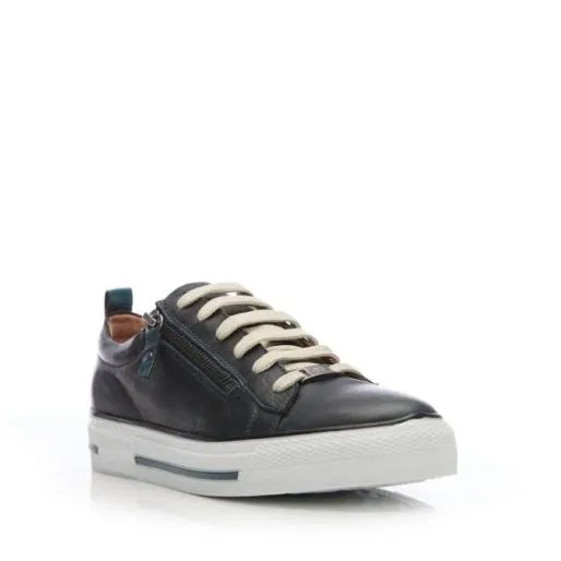Filicia Teal Leather Women Moda In Pelle Casual Trainers