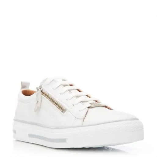 Filicia White Leather Women Moda In Pelle Casual Shoes And Trainers