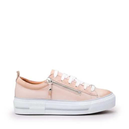 Filician Cream Leather Women Moda In Pelle Casual Shoes And Trainers