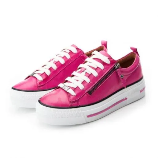 Filician Fuschia Leather Women Moda In Pelle Casual Trainers Filician Fuschia Leather Women Moda In Pelle Casual Trainers