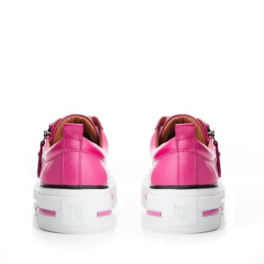 Filician Fuschia Leather Women Moda In Pelle Casual Trainers Filician Fuschia Leather Women Moda In Pelle Casual Trainers