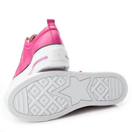 Filician Fuschia Leather Women Moda In Pelle Casual Trainers Filician Fuschia Leather Women Moda In Pelle Casual Trainers