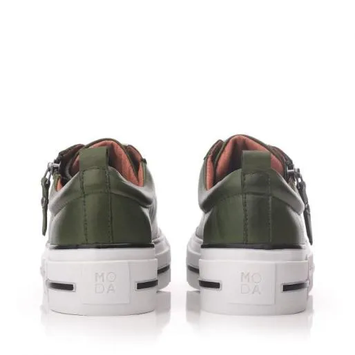 Filician Green Leather Women Moda In Pelle Casual Trainers Filician Green Leather Women Moda In Pelle Casual Trainers