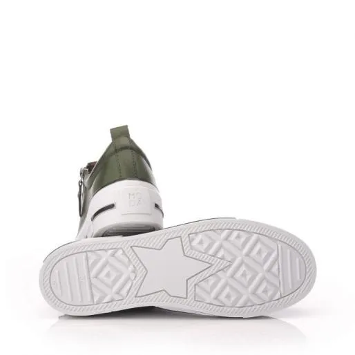 Filician Green Leather Women Moda In Pelle Casual Trainers Filician Green Leather Women Moda In Pelle Casual Trainers