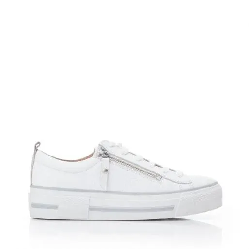 Filician White Leather Women Moda In Pelle White Trainers