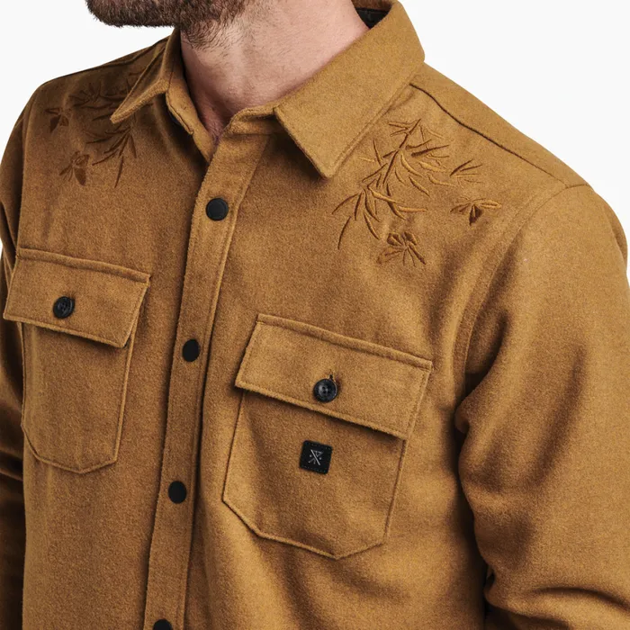 Flannels Men Roark Nordsman Long Sleeve Flannel Embroidered Dark Bronze