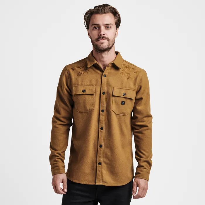 Flannels Men Roark Nordsman Long Sleeve Flannel Embroidered Dark Bronze