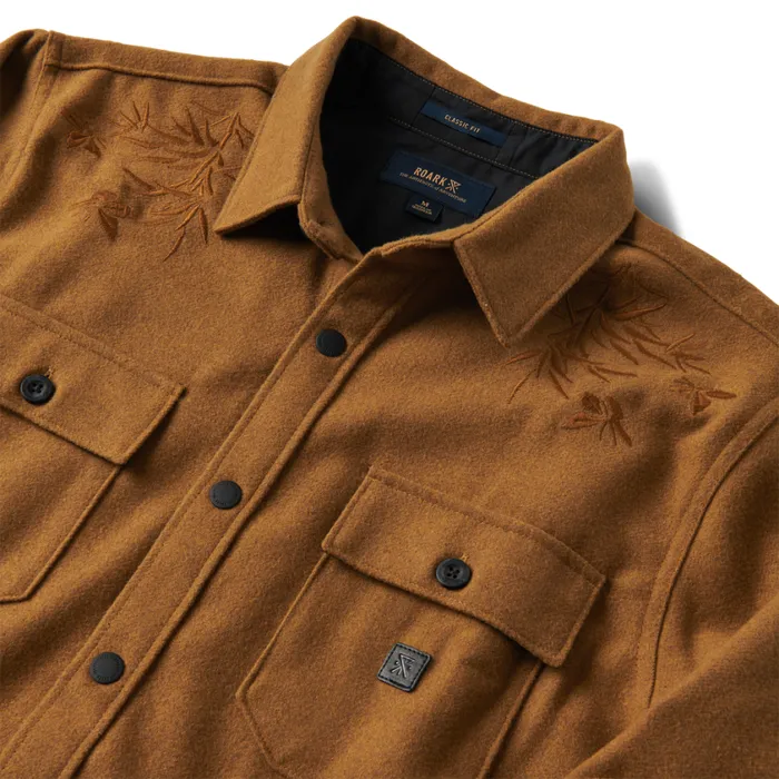 Flannels Men Roark Nordsman Long Sleeve Flannel Embroidered Dark Bronze