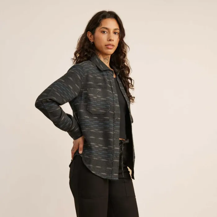 Flannels Women Roark Alpine Long Sleeve Flannel Black Pattern