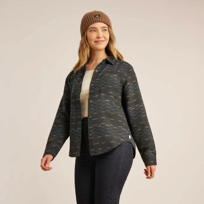 Flannels Women Roark Alpine Long Sleeve Flannel Black Pattern