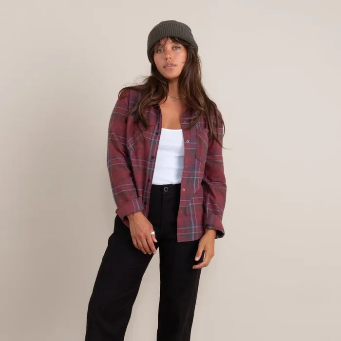 Flannels Women Roark Alpine Long Sleeve Flannel Maroon