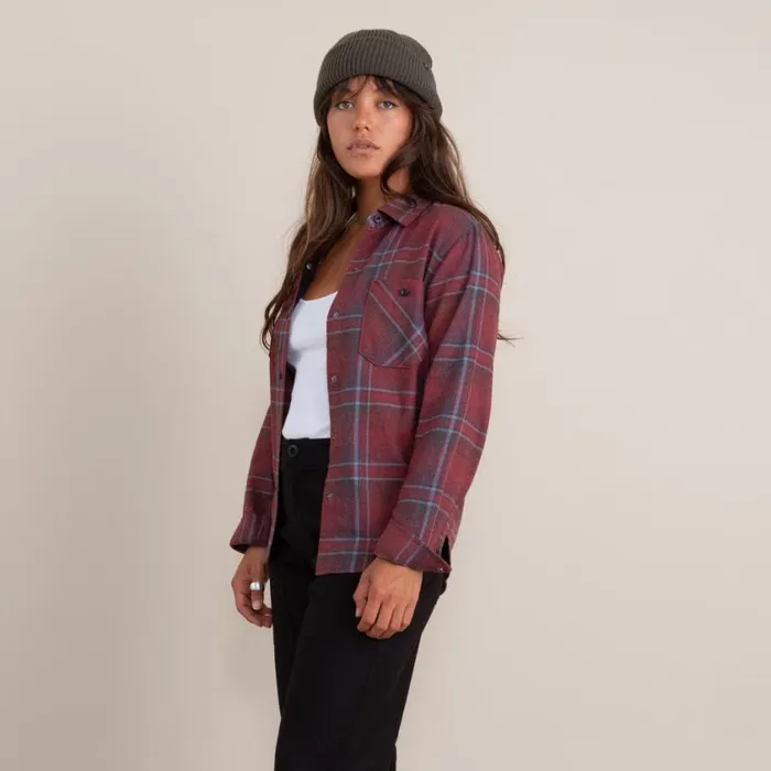 Flannels Women Roark Alpine Long Sleeve Flannel Maroon