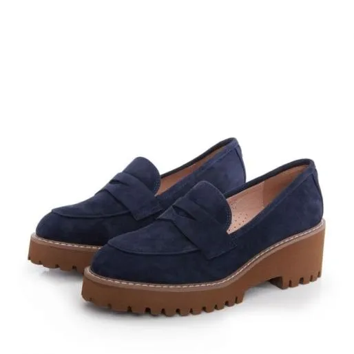 Florense Navy Suede Women Moda In Pelle Brogues And Loafers Florense Navy Suede Women Moda In Pelle Brogues And Loafers
