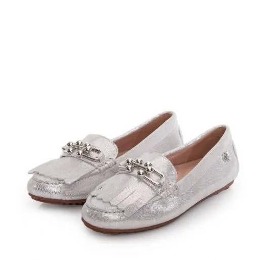 Francheska W Rose Gold Leather Women Moda In Pelle Flat And Ballerina Shoes