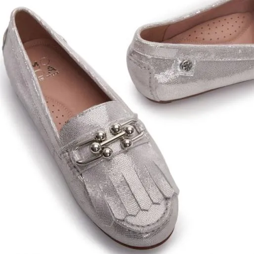 Francheska W Rose Gold Leather Women Moda In Pelle Flat And Ballerina Shoes