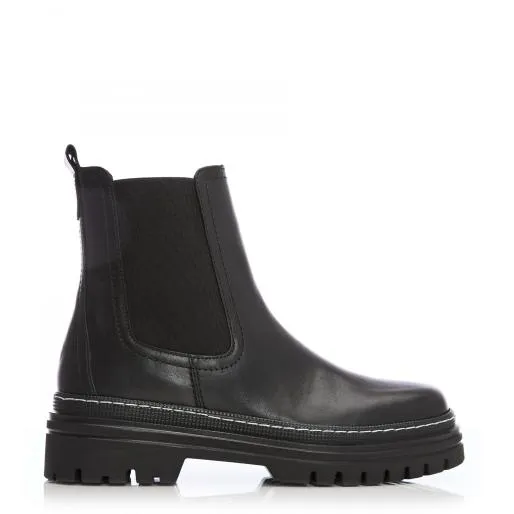 G Gazania Black Leather Women Moda In Pelle Ankle Boots