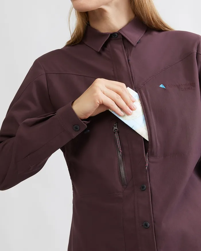 Garm Levitend Long Sleeve Shirt Amaranth Red Women Klttermusen Shirts