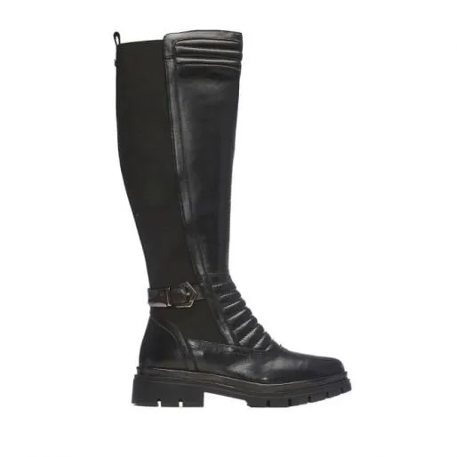 Giada Black Leather Women Moda In Pelle Black Boots
