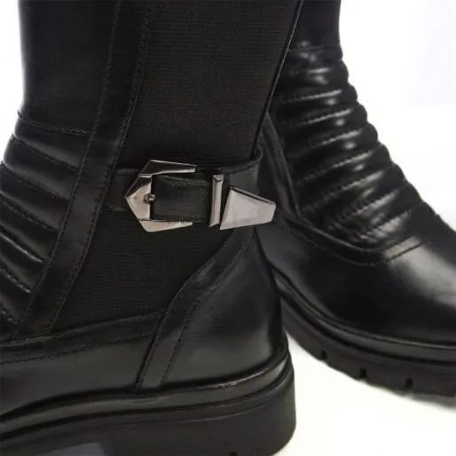 Giada Black Leather Women Moda In Pelle Black Boots Giada Black Leather Women Moda In Pelle Black Boots