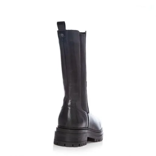 Giella Black Leather Women Moda In Pelle Black Boots