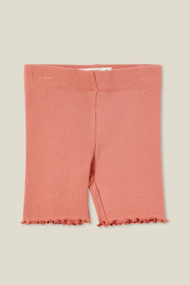 Girls 214 Activewear Cotton On Hailey Bike Short Clay Pigeon Rib