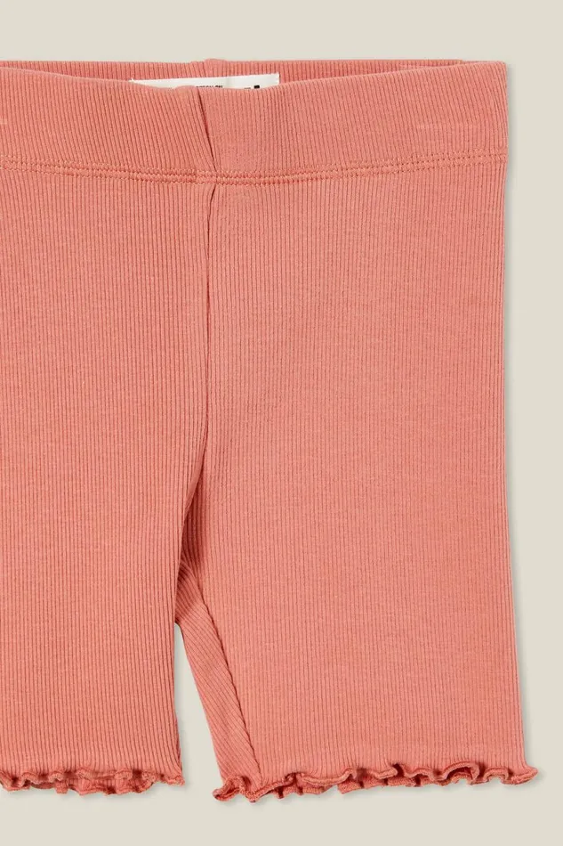 Girls 214 Activewear Cotton On Hailey Bike Short Clay Pigeon Rib