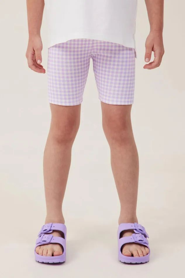 Girls 214 Activewear Cotton On Hailey Bike Short Lilac Dropgingham